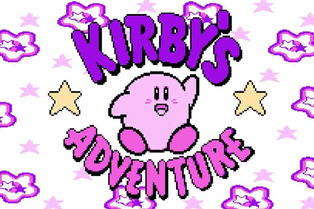 screenshot of the "kirby's adventure" main screen