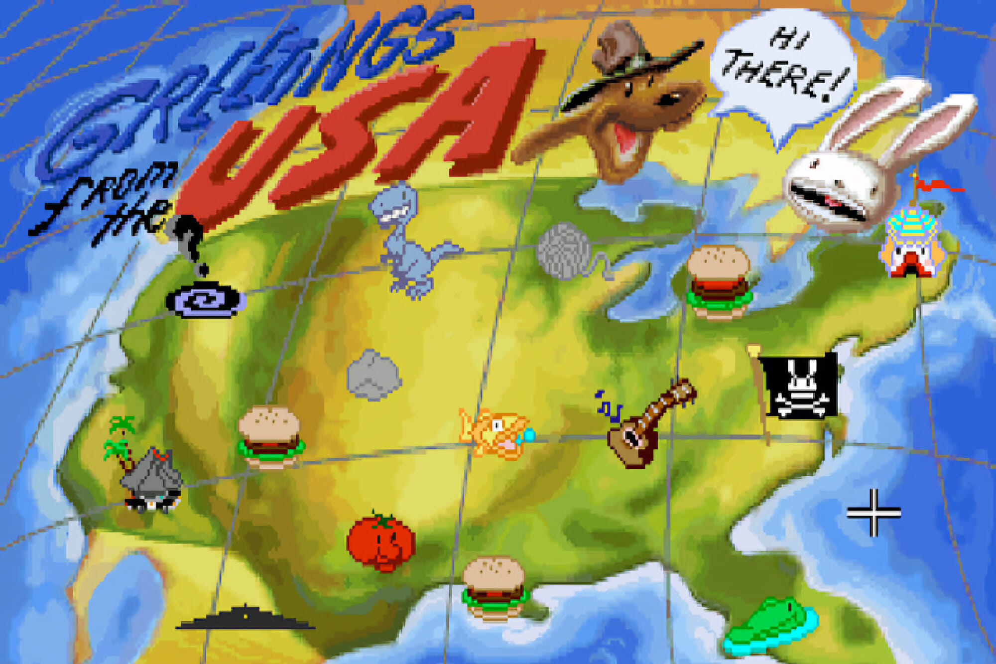 a map of the USA in "Hit the Road"