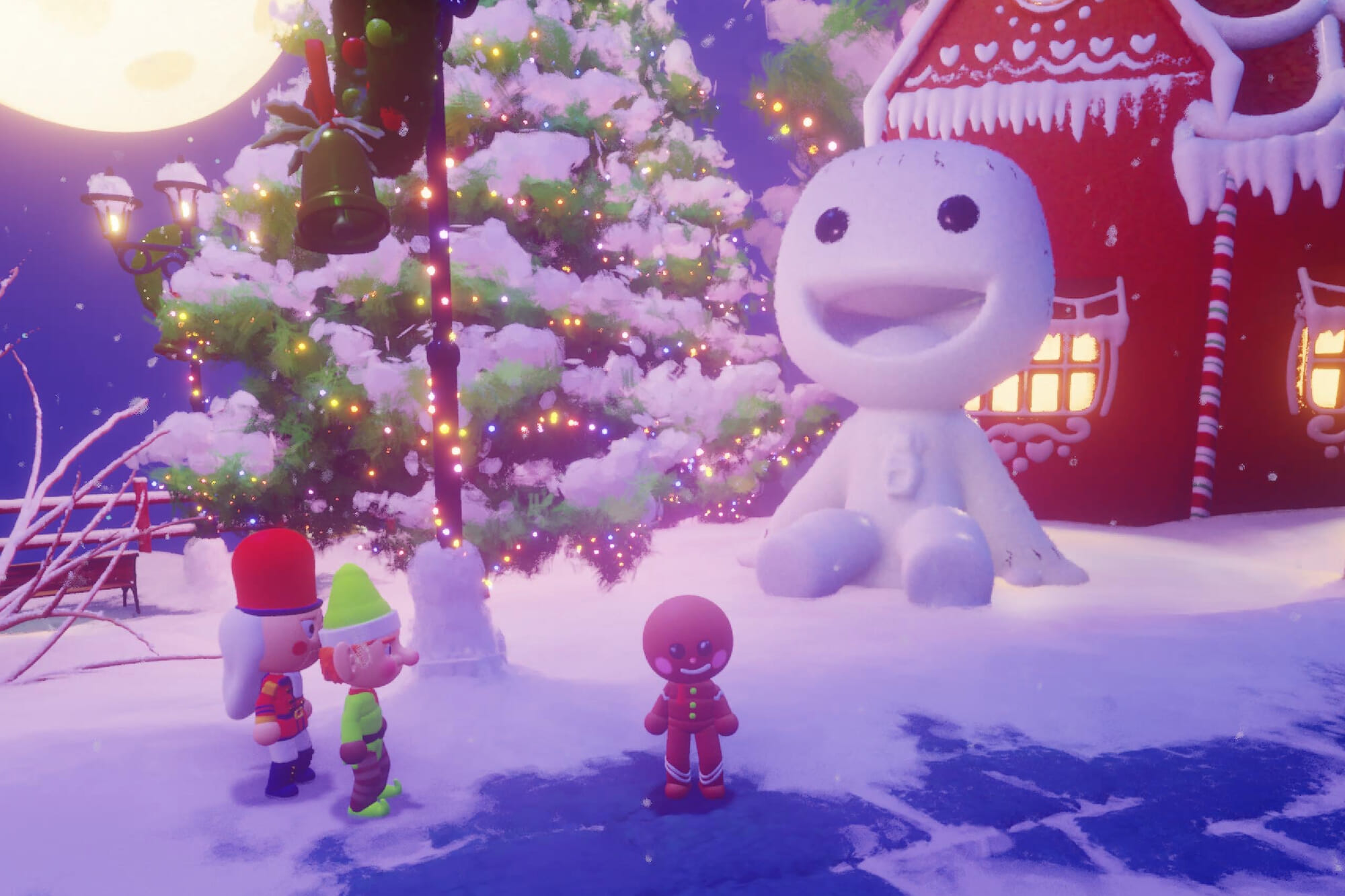 a dream in "Dreams" with sackboy as a snowman