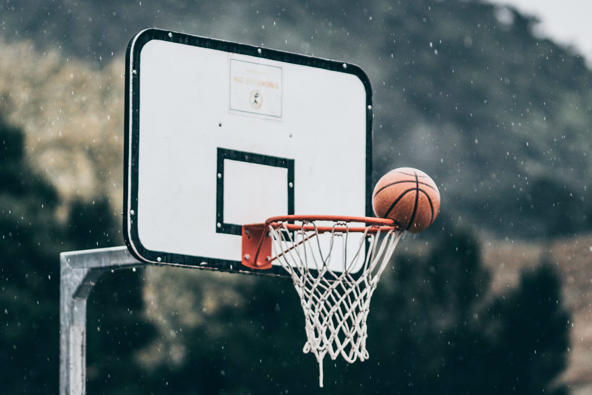 basketball bouncing on the rim